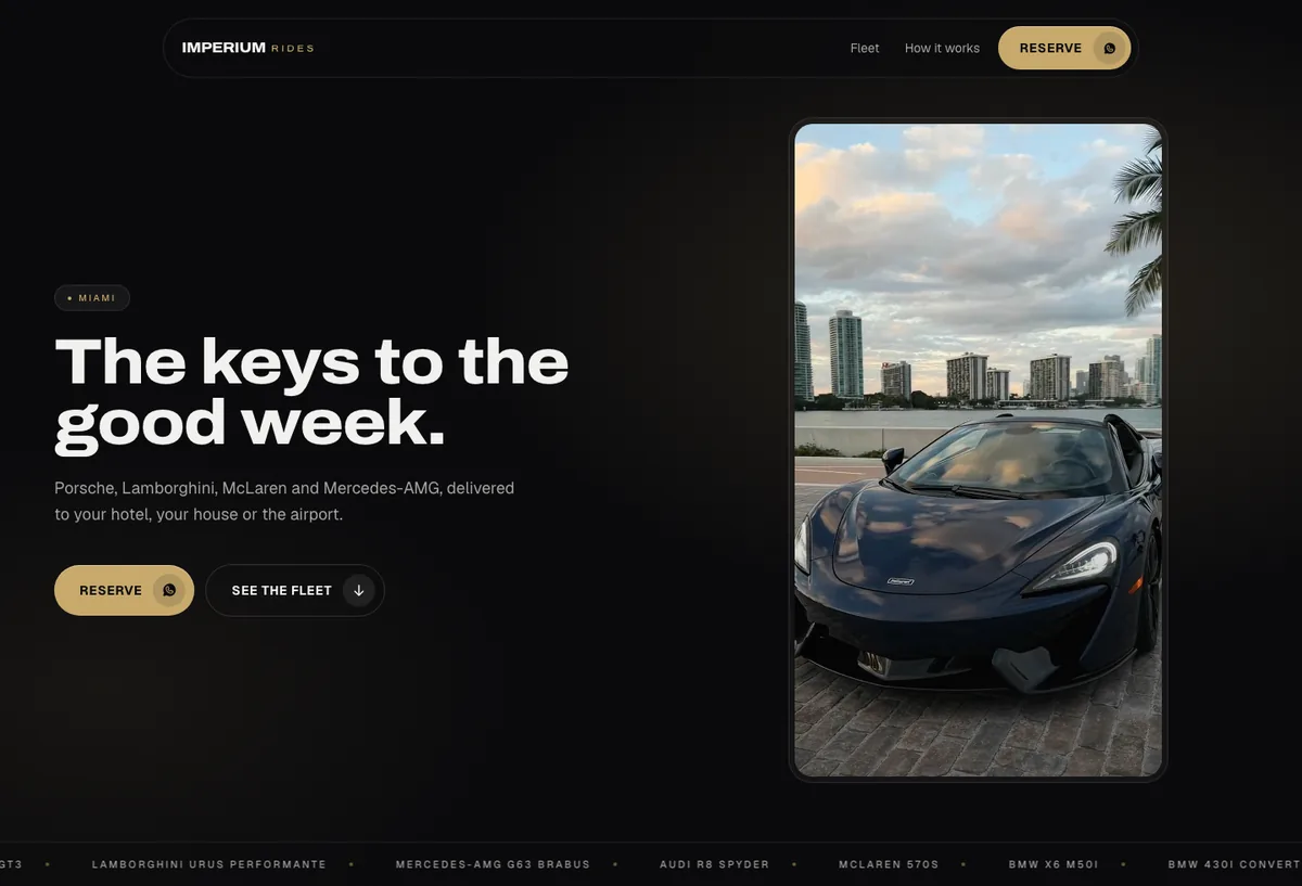 Imperium Rides, alquiler de coches de lujo en Miami